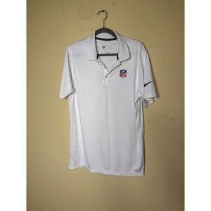 Nike NFL Dri-FIT Training‎ Polo Shirt Mens Large White Logo